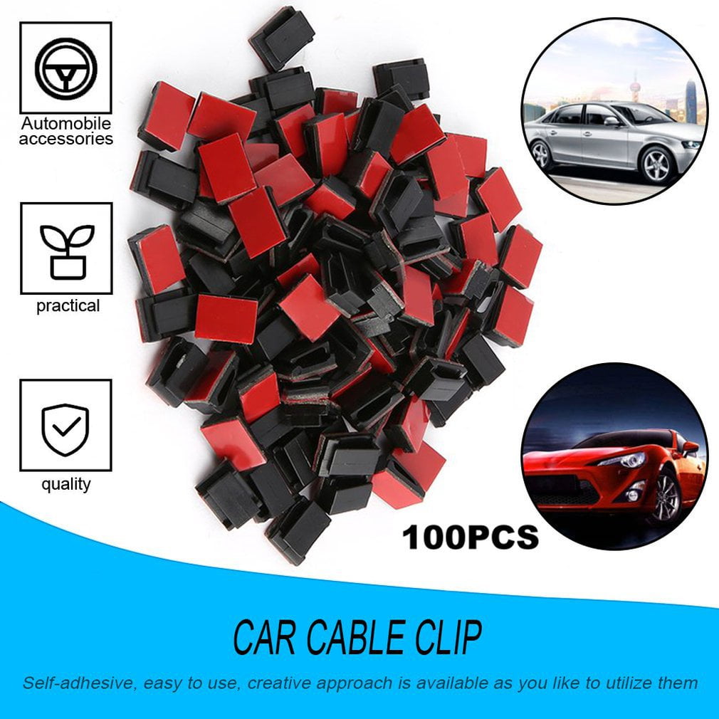 100 PCS Self-Adhesive Cable Wire Clips Tie Holder Clamps Organizer Management 
