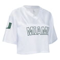 thumbnail image 2 of Women's ZooZatz White Miami Hurricanes Mesh Cropped V-Neck T-Shirt, 2 of 5