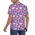 thumbnail image 2 of Hirioo white Skull blue flower for Men's Baseball T-shirt Shirts Short Sleeve Casual Summer Button Stretch T Shirts,Size S-4XL-Large, 2 of 7