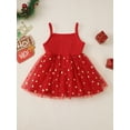 thumbnail image 3 of aturustex Toddler Girls Christmas Party Costume for Baby 6M-3T Infant Santa Cami Dress Puffy Mesh Star Sequins Hem Sleeveless A-line Dress Square Neck Little Girl Fashion Casual Cute Clothes, 3 of 7