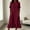 Wine, variant on Ynynloco Women's Summer Cotton Linen Half Sleeves Button Down Casual Loose Ruffle Midi Dress with Pockets