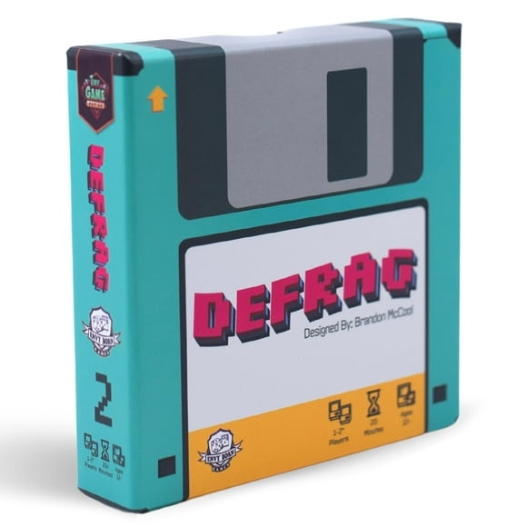 Defrag | Nostalgic Floppy Disk Themed Travel Size Board Game Play Anywhere | Challenging Puzzle Game with Scenerio Booklet | 1 Player Solo Game Ages 12+ | Tiny Game Series