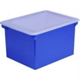 thumbnail image 2 of Plastic File Tote Letter/Legal Files, 18.5" x 14.25" x 10.88", Blue/Clear, 2 of 7