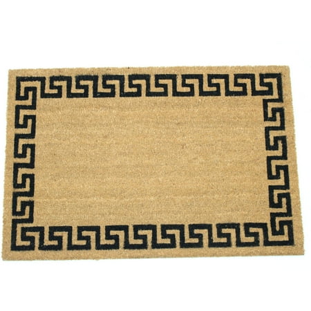 Key Door Mat - Greek Key Border 24x36 Inch Printed Coir Doormat