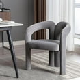 thumbnail image 3 of Tabaray Modern Velvet Dining Chair Set of 4, Cute Barrel Accent Chairs Upholstered Armchair Comfy Side Chair for Kitchen Living Room Reception (Grey-Velvet, Set of 4), 3 of 8