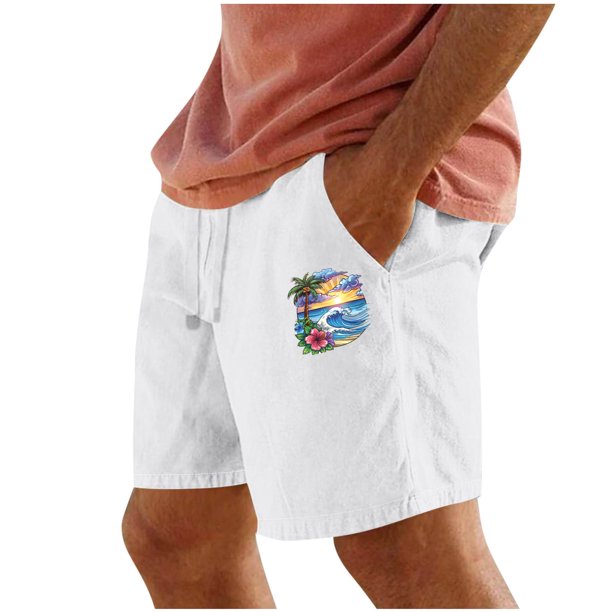 Pantalones Cortos para Hombre Cintura Elástica con Bolsillos Color Sólido Casual Cordón Suelto Pantalones Cortos de Ejercicio