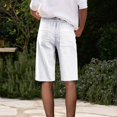 thumbnail image 4 of ZSQDM Womens Casual Solid Side Pockets Pants Shorts Elastic Waist Back Pockets Daily Shorts Shorts for women, 4 of 6