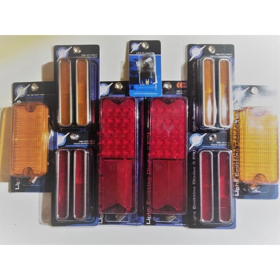 CTL6721SEQ-Set8 1967-1968 Chevy Truck Sequential LED Tail Light/Marker Light/Flasher Complete Set