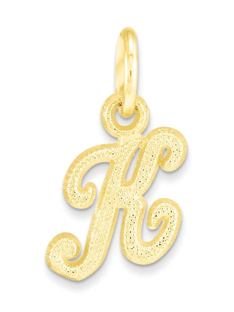 10k Yellow Gold Initial K Pendant 