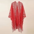 thumbnail image 2 of Womens Sexy Hollow-Out Mesh Tassel Skirt Sheer Maxi Beach Cover Up Sarong, Summer Fishnet Swimwear Wrap, 2 of 5