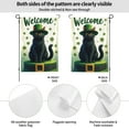 thumbnail image 2 of Welcome St. Patrick'S Day Black Cat Decorative Garden Flag, Kitty Kitten Green Shamrock Clover Top Hat Yard Lawn Outside Decor, Irish Spring Holiday Outdoor Home Decoration Double Sided 12 X 18, 2 of 9