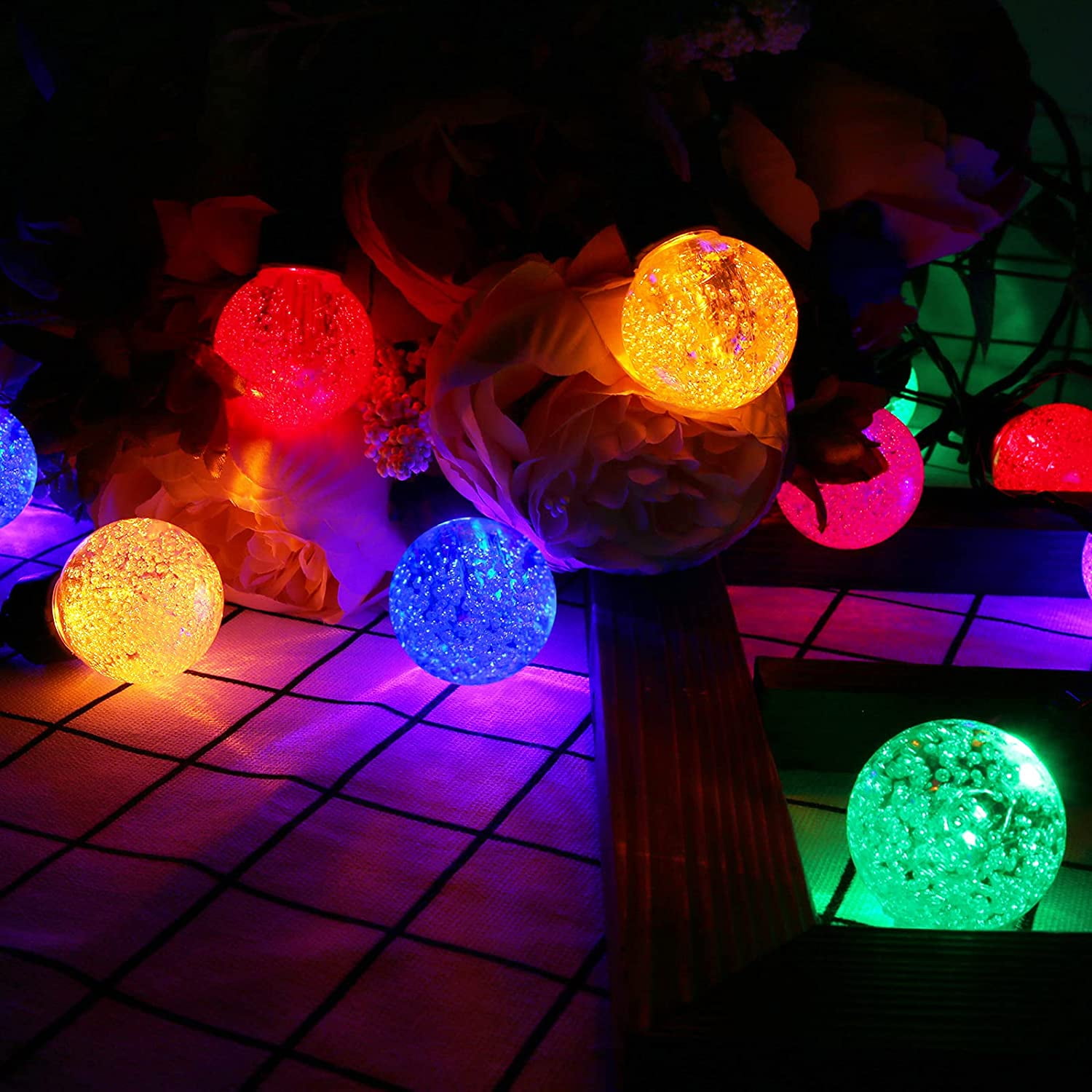Bibana35 FT Globe String Lights Outdoor Commercial Grade Light with 20 G50 Shatterproof LED Bulbs Waterproof Extendable for Indoor Outdoor Wedding Garden Party Christmas Trees Decoration (Multicolour)