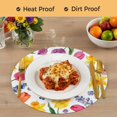thumbnail image 4 of Spring Floral Round 13 Inch Placemats Set of 4, Watercolor Lemons in Basket Garden Flowers HeatResistant Non Slip Place Mats for Dining Table, Wipeable Braided Kitchen Table Mats for Housewarming, 4 of 9