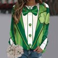 thumbnail image 4 of EHQJNJ Chandails en Molleton pour Femmes Sans Capuche T-Shirts pour la Saint-Patrick Col Rond Vert Manches Raglan Pull Ample Élégant Col Rond Graphique, 4 of 5