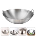 thumbnail image 3 of RENACLIPY Stainless Steel Round Bottom Stir Fry Pan for Home Cooking, Ideal for Potatoes and More, 1 Set, 3 of 6