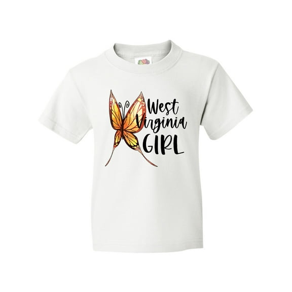Inktastic West Virginia Girl- Butterfly Youth T-Shirt