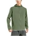 thumbnail image 2 of COSFO Hooded Jacket for Men Solid Sun Protection Zip Up Lightweight Windbreaker Loose Long Sleeve Outdoor Casual with Pockets Men Coats, 2 of 9