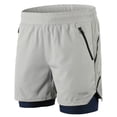 thumbnail image 1 of Men 2 in 1 Running Shorts Quick Drying Breathable Active Training Exercise Jogging Marathon Cycling Shorts, 1 of 7