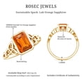 thumbnail image 5 of Rosec Jewels Solitaire Lab Created Orange Sapphire Celtic Knot Ring with Diamond - 1.7 Carat - AAAA Quality, 14K Yellow Gold, US 5.00, 5 of 8