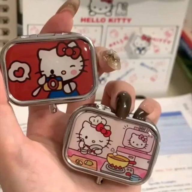Caja de medicina pequeña Kawaii Hello Kittys My Melodys, Mini paquete de viaje, almacenamiento portátil a prueba de humedad, cajas selladas2187