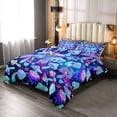 thumbnail image 2 of Cute Mushroom Comforter Set , Cartoon Kawaii Bedding Set Queen Size Galaxy Starry Sky Duvet Sets Teens,Farmhouse Plant Quilted Duvet 3 Pieces with 2 Pillow Cases, Blue Purple, 2 of 4
