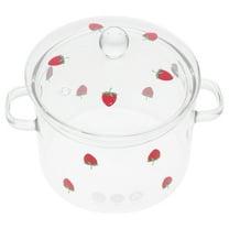 Dayesque Heat Resistant Glass Cooking Pot With Cover Clear Glass Cookware Double Handle Stewing Pot For Soup 1900ml Clear Serving Bowl For Boiling And Simmering