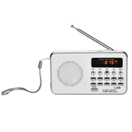 L-938 Mini FM Radio Digital Portable 3W Stereo Speaker MP3 Audio Player High Fidelity Sound Quality w/ 1.5 Inch Display Screen Support USB Drive TF SD MMC Card AUX-IN (Best Sounding Dab Radio)
