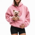 thumbnail image 3 of Towmus Unisex Pet Carrier Thin Hoodies Kitten Puppy Pouch Sweatshirt Animal Holder Hood Long Sleeve Pullover Tops Pink, M, 3 of 8