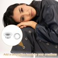 thumbnail image 4 of Uxcell 120 Pcs Ojales, Kit de Ojales Redondos de 6 mm Ojales de Metal con Arandelas Herramientas de Trabajo en Cuero para Manualidades de Bricolaje Ropa Bolsas Zapatos Cinturones Lona, Blanco, 4 of 6