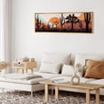 thumbnail image 3 of IDEA4WALL Extra Large Framed Canvas Print Wall Art Desert Sunset with Cacti Artwork Nature Wilderness Antique Retro Fine Art Decorative Multicolor for Home Decoration - 60"x20", 3 of 5