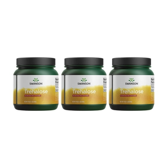 Swanson 100% Pure Trehalose 16 Ounce (1 lb) (454 g) Pwdr 3 Pack