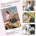 thumbnail image 7 of Holuxer Large Lunch Tote Bag, Insulated Lunch Bags for Women/Men, Reusable Portable Lunch Box, Leakproof Cooler Bags Weekender Pocket Handbags for Work Picnic Outdoor Shopping 12L, Black ( LOVE ), 7 of 7