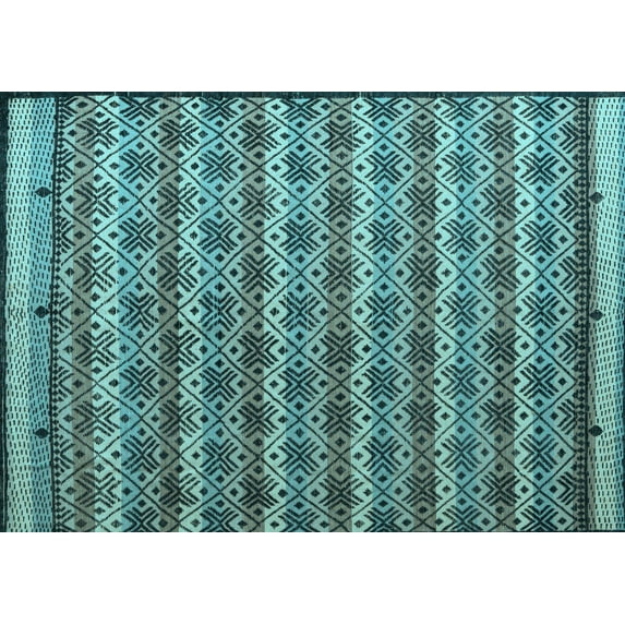 Ahgly Company Indoor Rectangle Abstract Light Blue Modern Area Rugs, 8' x 12'