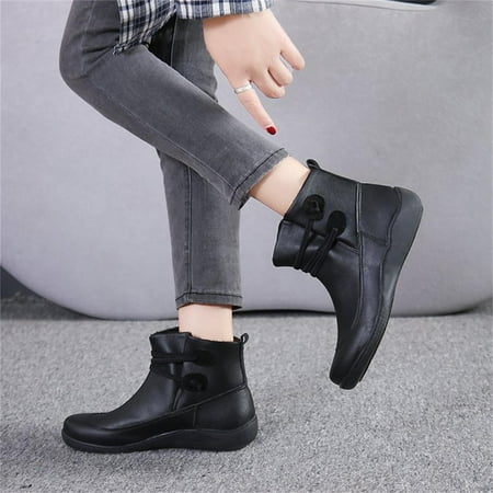 

Gubotare Muck Boots Womens Booties Pointed Toe Stacked Heel Fashion Chelsea Ankle Boots Black 7.5