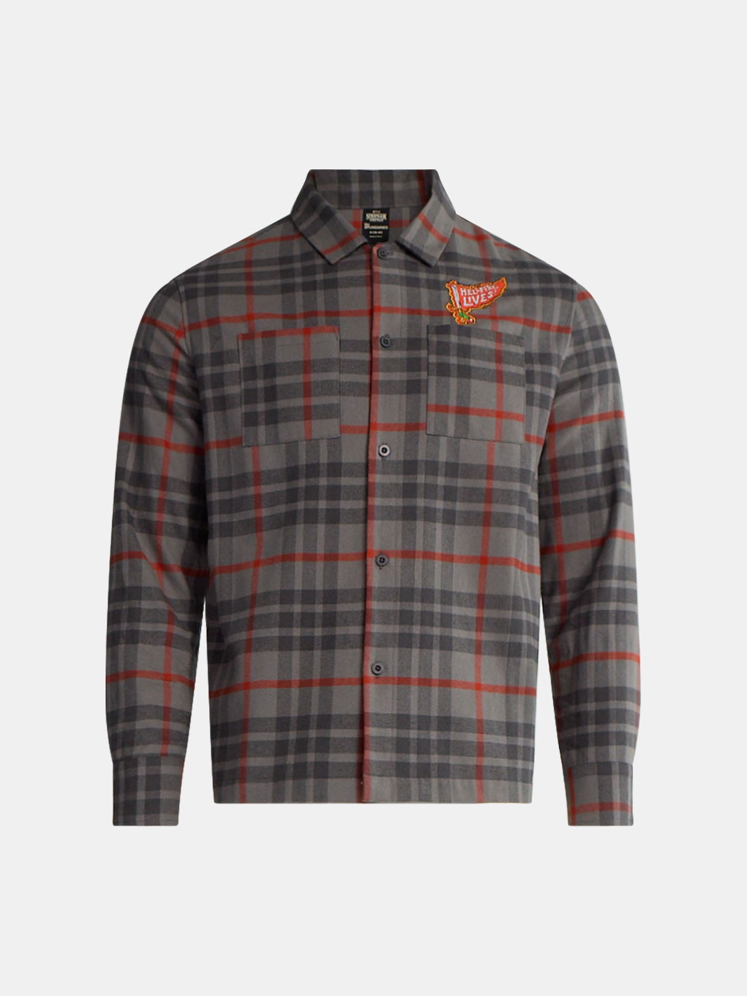 Netflix Stranger Things Hellfire Lives Fire Cotton Flannel from No Boundaries, Men's & Big Men's