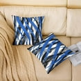 thumbnail image 3 of Blue Black Stripes Reversible Throw Pillow Covers 20 x 20-Inch Kids Geometric Pillow Covers Home Decor for Boys Modern Striped Art Square Cushion Covers Set of 4 Abstract Art Geometry, 3 of 6