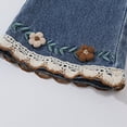 thumbnail image 6 of kpoplk Girls Wide Leg Jeans Baggy Embroidery Elastic High Waist Denim Pants Vintage Y2k Streetwear Aesthetic Teen Clothes(Blue,5-6 Y), 6 of 9
