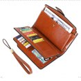 thumbnail image 4 of Cartera para mujer de cuero grande bolso de mano titular de la tarjeta de crédito con bolsillo con cremallera, bolsos de moda para mujer, 4 of 5