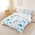 thumbnail image 2 of jejeloiu Cartoon Ocean Animals Bedding For Girls,Dolphin Shark Print Duvet Cover Full,Blue White,Reversible,3pcs,1 Duvet Cover and 2 Pillowcases, 2 of 6