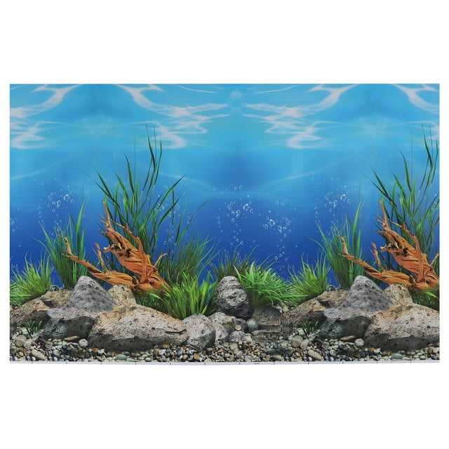 Unique Bargains Aquarium Background Poster Double-sided Fish Tank Background Decorative Paper Sticker 48.03"x31.50"