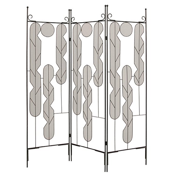 1" x 58" x 71" Black Iron Art Screen