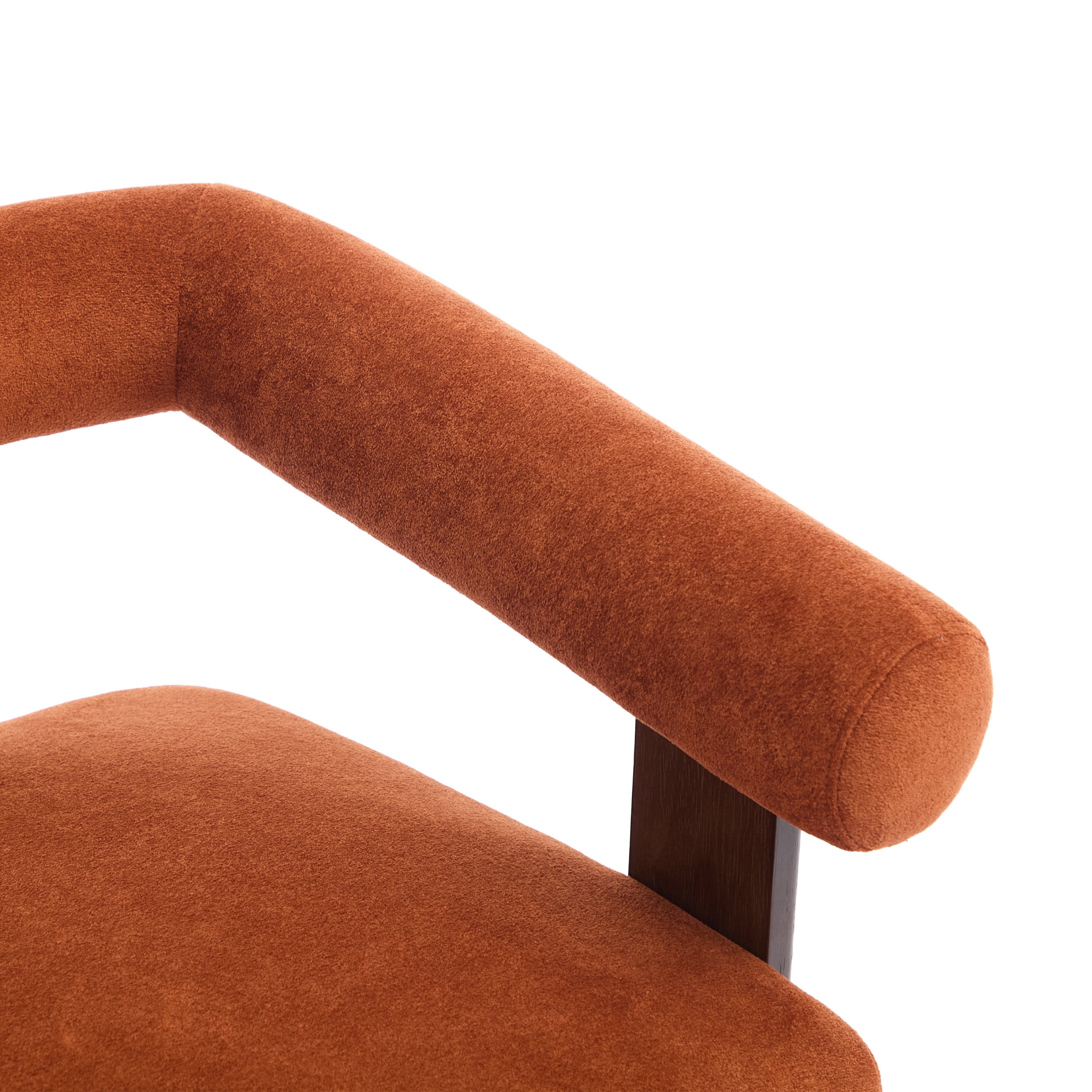Christopher Knight Home 53" Curved Arm Upholstery Loveseat, Wood Frame, Modern Accent Sofa, Dark Orange+Brown