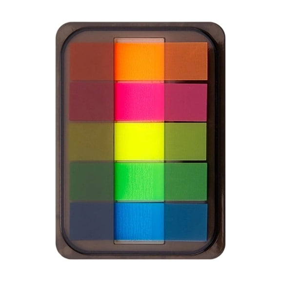 5-Color Sticky Page Markers Set with Portable Plastic Case, Macaron Index Tabs for Books and Notebooks, 3.07 X 2.2 Inches
