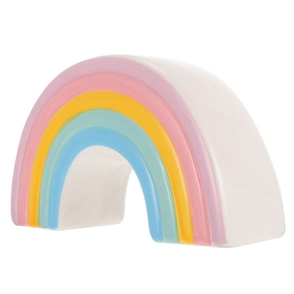 Raindrops Rainbow Shape Ceramic Piggy Bank Adorable Design 1Pack 7.1x4x2.2in