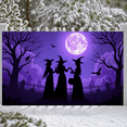 thumbnail image 6 of Spooky Halloween Banner Witch Theme Graveyard Scene for Halloween Party Outdoor Decoration Indoor Celebration, 6 of 9