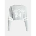 thumbnail image 5 of No Boundaries Varsity Crewneck Pullover, Women's, 5 of 5