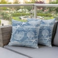 thumbnail image 2 of Outdoor Pillow Covers Blue Ocean Sea Turtle Shell Starfish Waterproof Pillow Cases 18x18 Set of 2, Abstract Coral Conch Throw Pillow Cover Pillowcase for Patio Balcony Couch Garden, 2 of 9