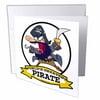 3dRose Funny Worlds Greatest Pirate Cartoon, Greeting Card, 6 x 6 inches, single
