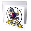 3dRose Funny Worlds Greatest Pirate Cartoon, Greeting Cards, 6 x 6 inches, set of 6