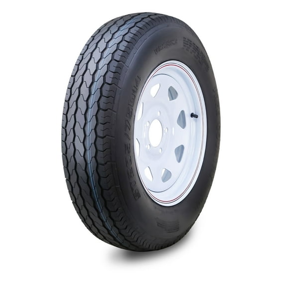 Free Country Wheel Assembly ST205/75D14 6-Ply C 99L 5 Lug on 4.5" PCD White Spoke Rim Trailer Tire